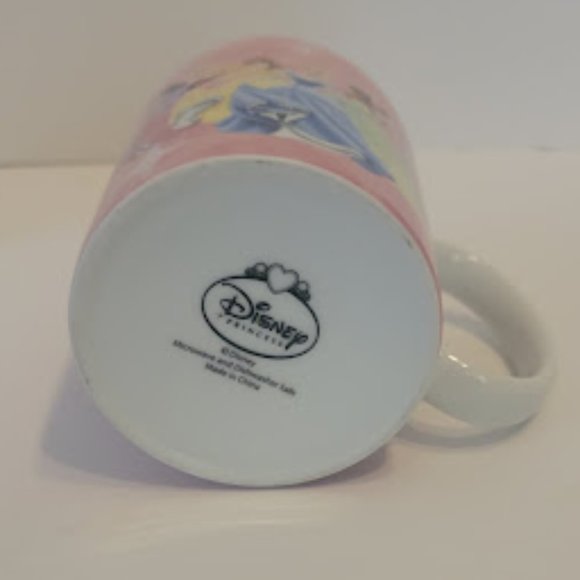 Disney Princess Pink Coffee Mug Cup Belle, Cinderella, Tianna, etc - Picture 3 of 4